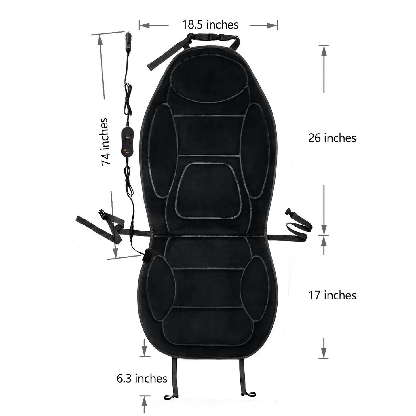 Heated Seat Cushion 02 l Comfortable Heated Seat Cover, Winter Seat Warmer for Seat with Auto Shut Off Timer, Universial Fit, Fast heating, Quickly warm-up