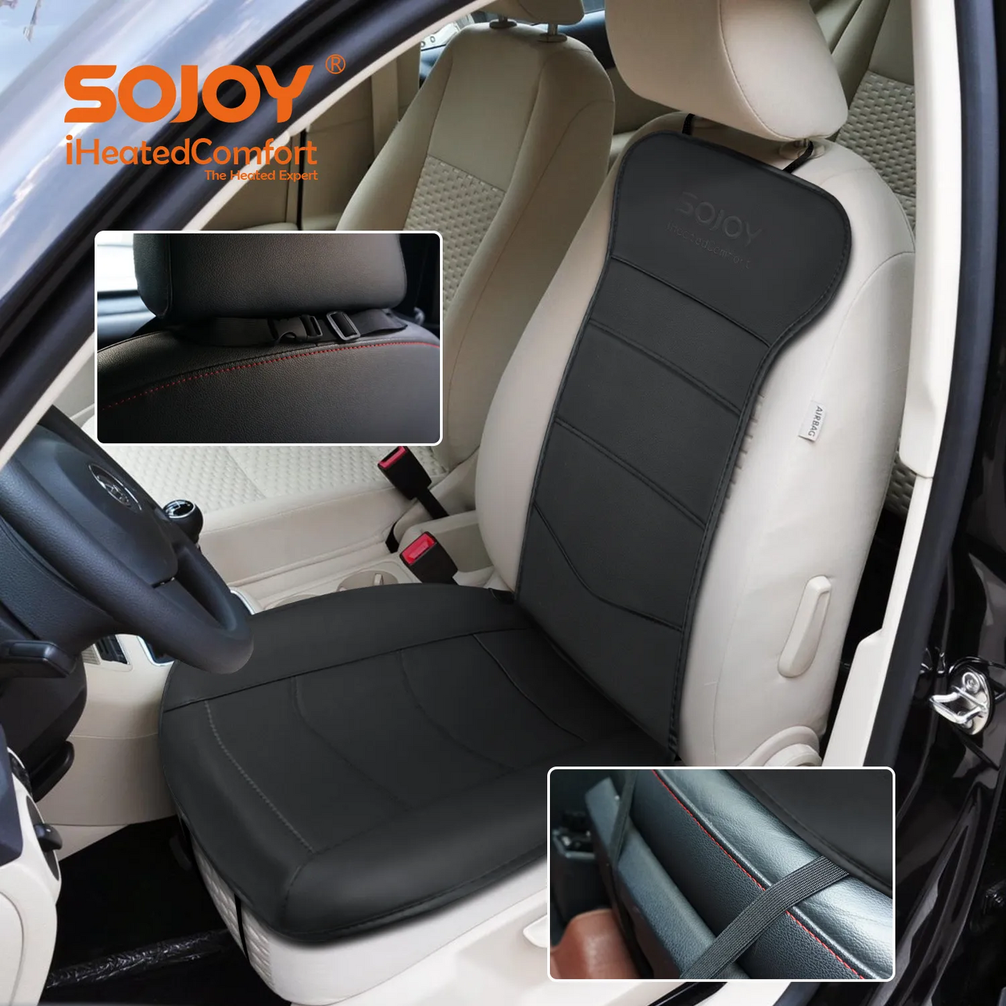 Heated Seat Cushion 04 l Comfortable Heated Seat Cover, Winter Seat Warmer for Seat with Auto Shut Off Timer, Universial Fit, Fast heating, Quickly warm-up