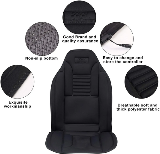 Heated Seat Cushion 03 l Comfortable Heated Seat Cover, Winter Seat Warmer for Seat with Auto Shut Off Timer, Universial Fit, Fast heating, Quickly warm-up