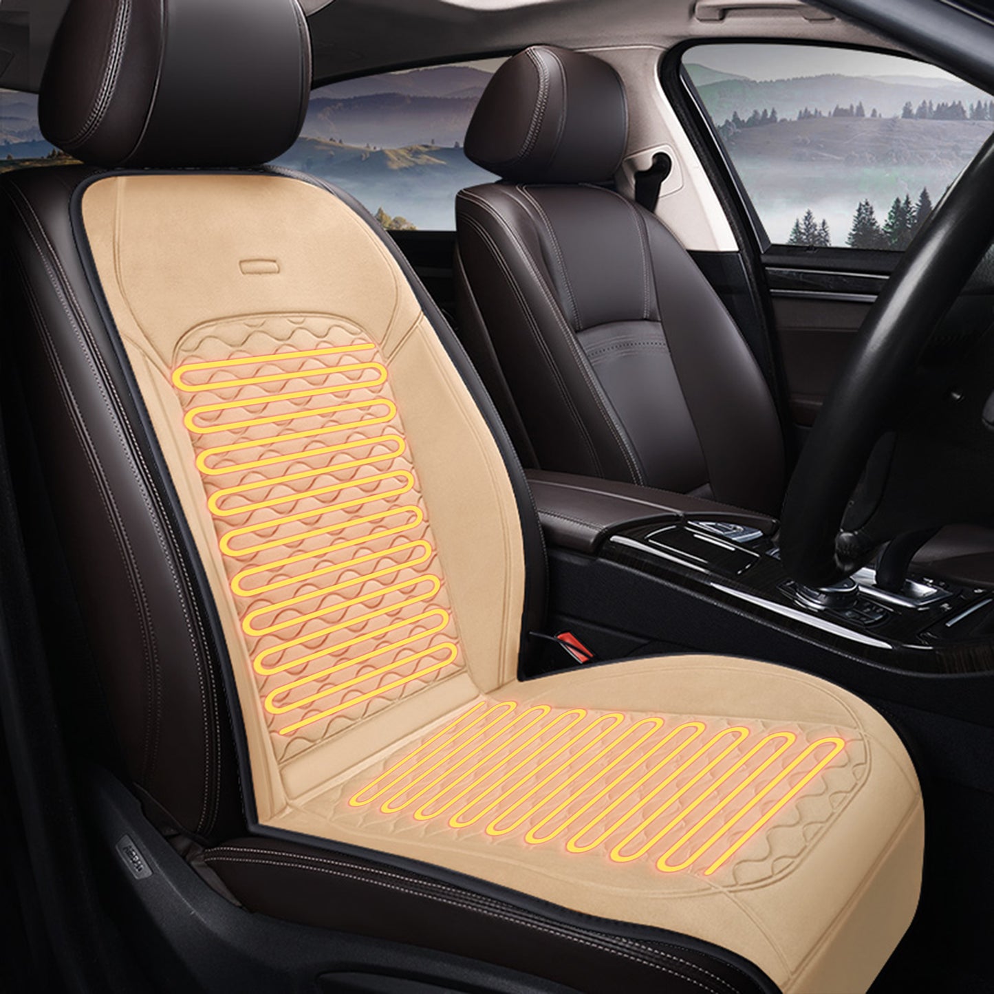 Heated Seat Cushion 06 l Comfortable Heated Seat Cover, Winter Seat Warmer for Seat with Auto Shut Off Timer, Universial Fit, Fast heating, Quickly warm-up