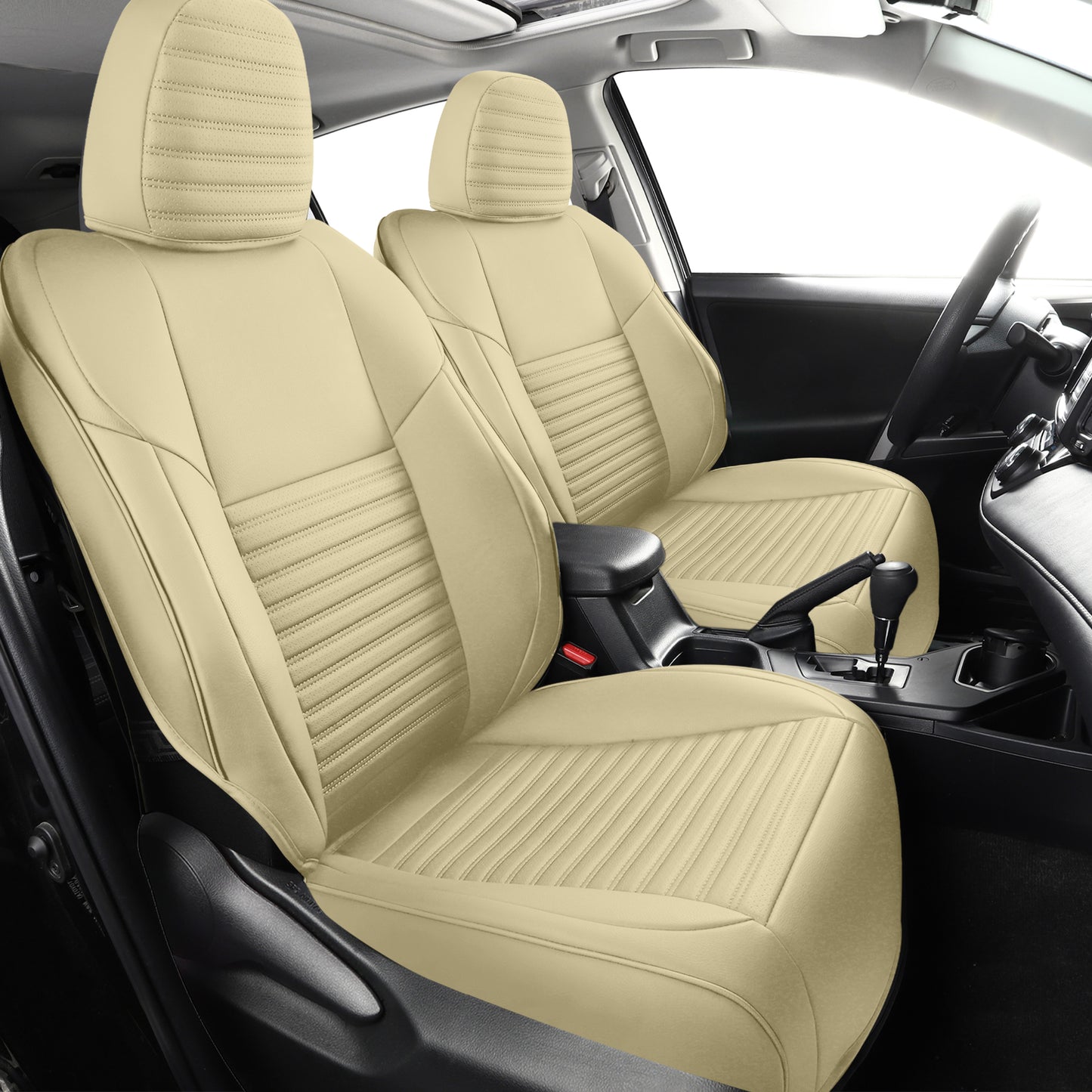 SUV 10 | Airbag-Safe Custom Fit Faux Leather Seat Covers for RAV4,Highlander,CR-V,Rogue,Wrangler | Waterproof & Durable