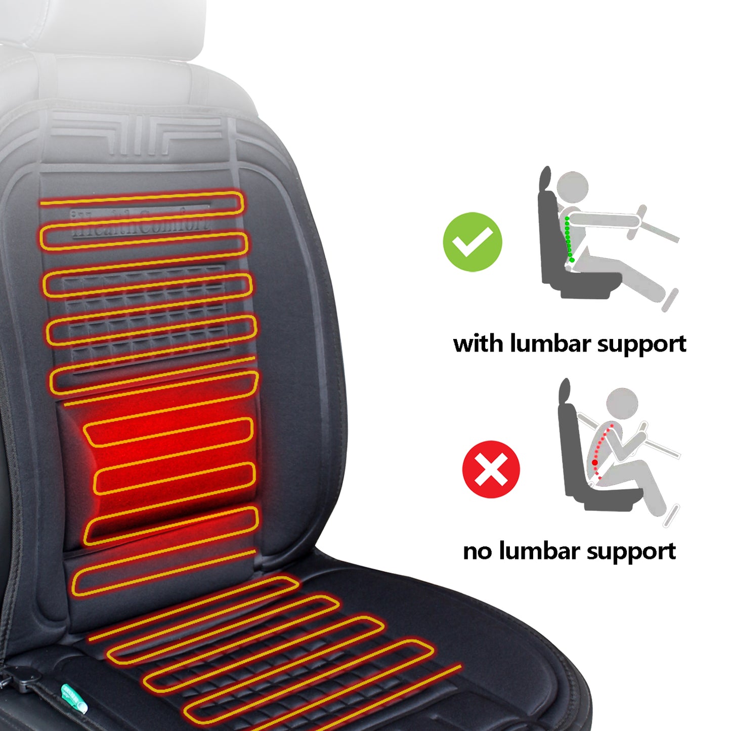 Heated Seat Cushion 01 l Comfortable Heated Seat Cover, Winter Seat Warmer for Seat with Auto Shut Off Timer, Universial Fit, Fast heating, Quickly warm-up